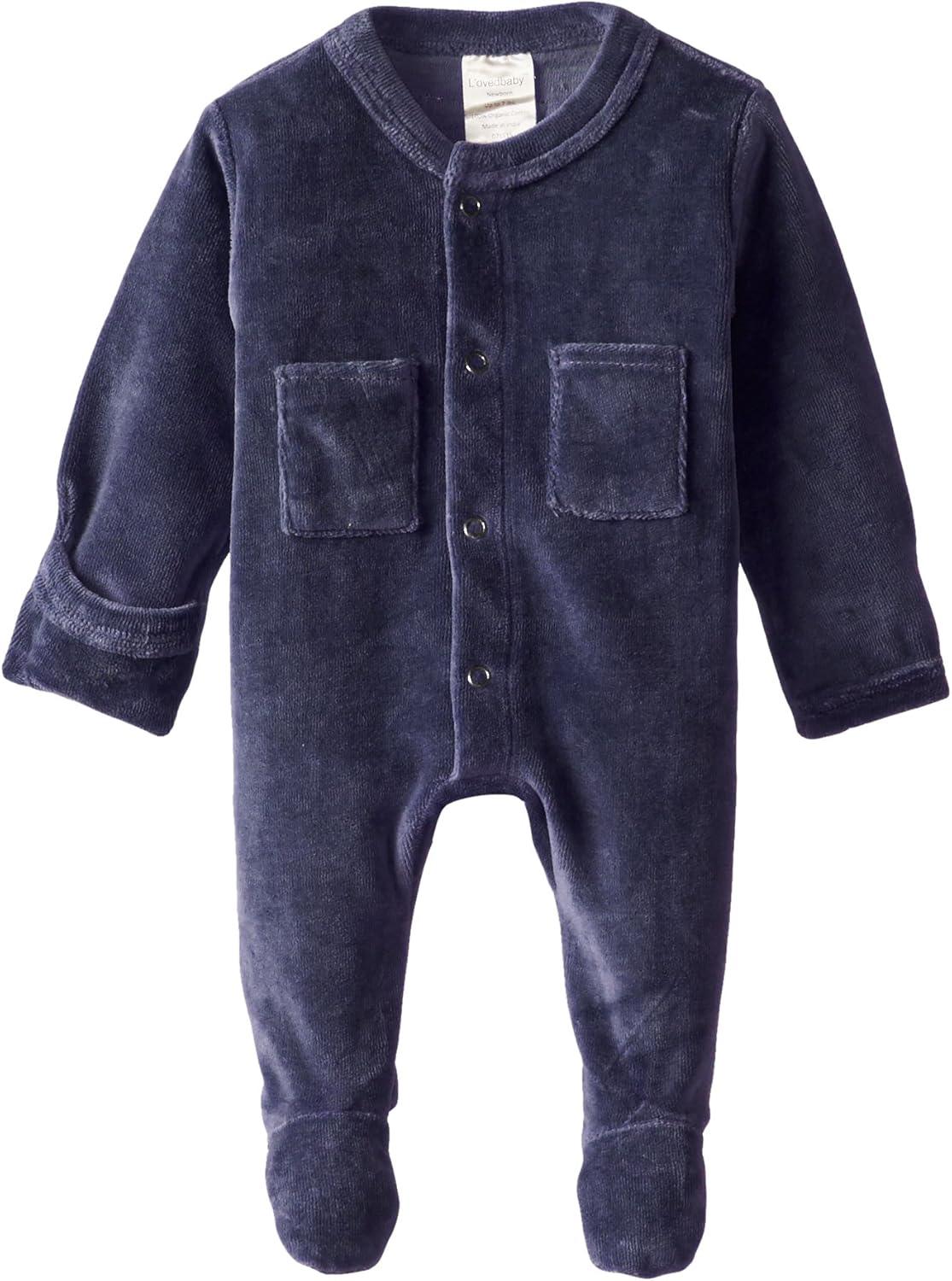 Organic Cotton Velour Overall with Velcro for Babies