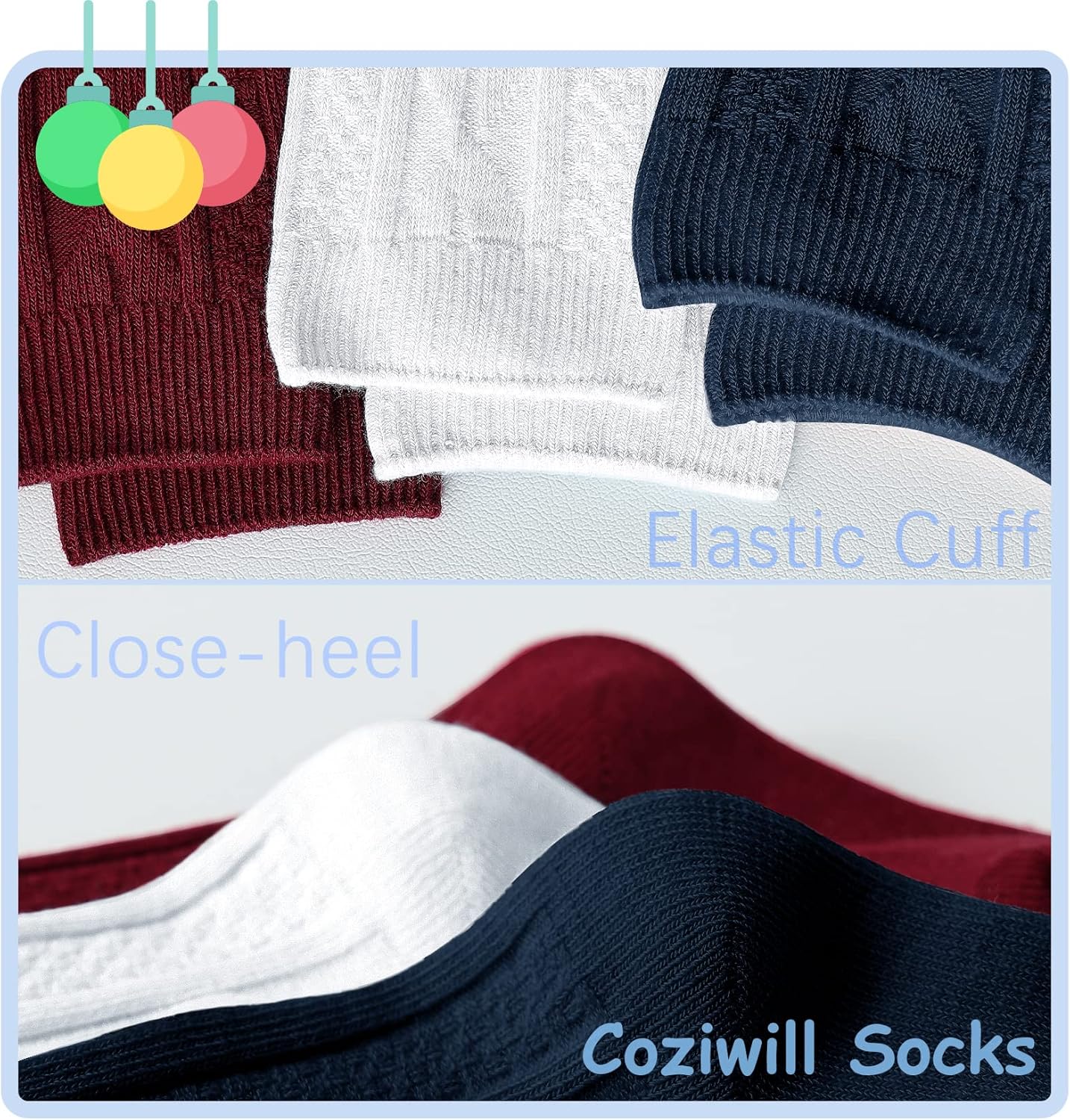 Coziwill Baby Knee High Socks 0-12 Months 3 Pairs