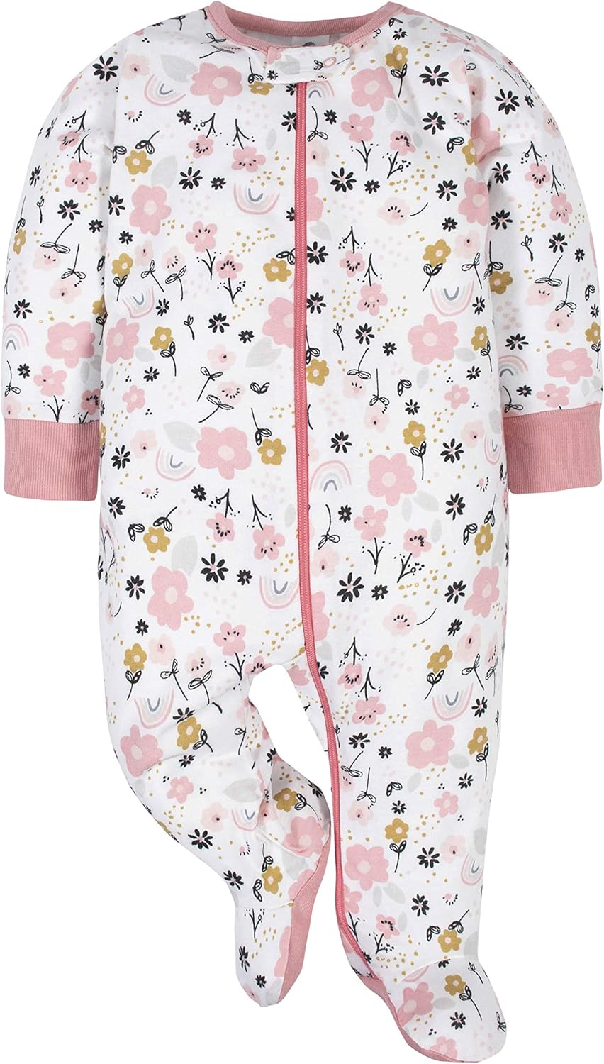 Gerber Baby Girls 4-Pack Sleep N Play Footie