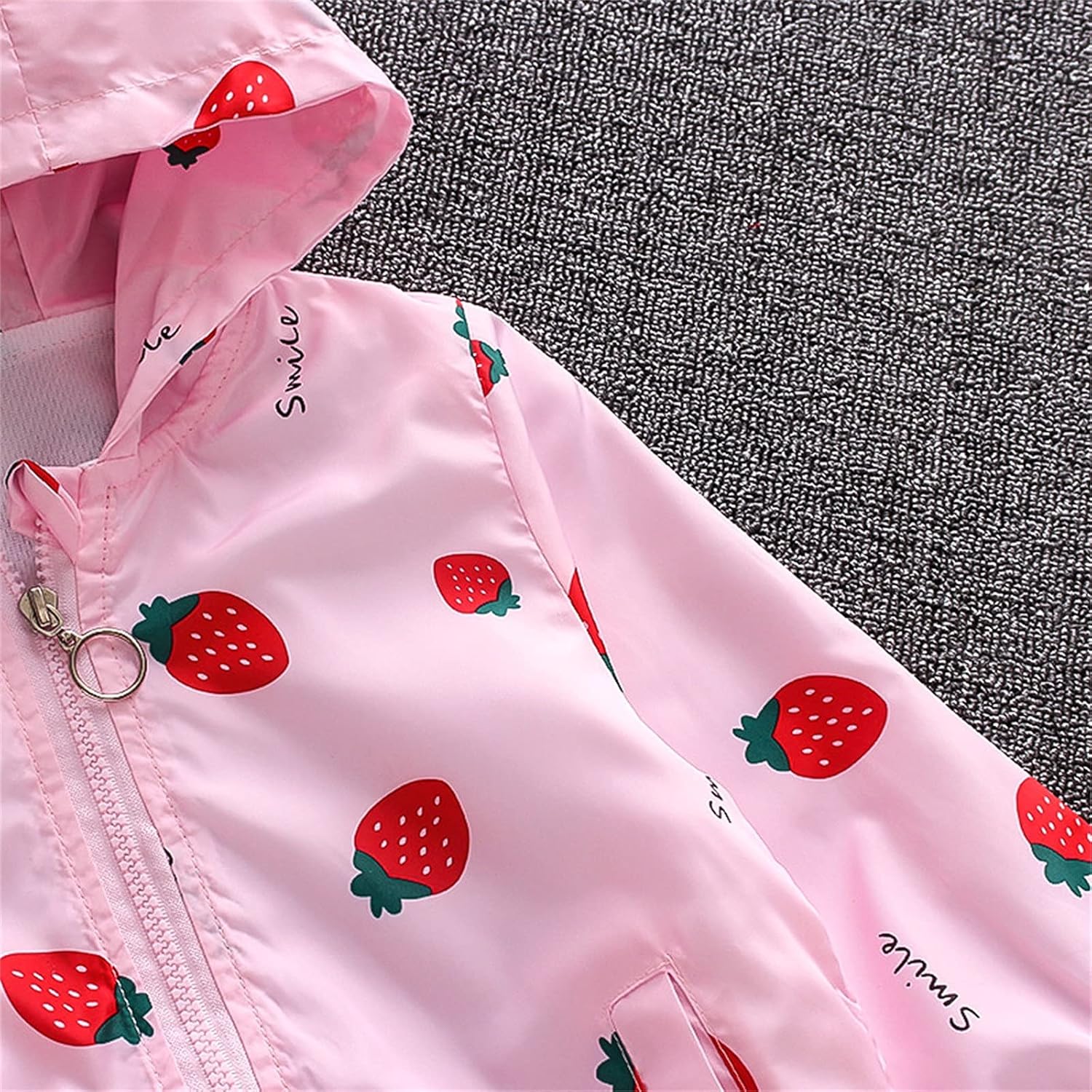 Spring Fall Water Resistant Hooded Windbreaker Jacket for Kids