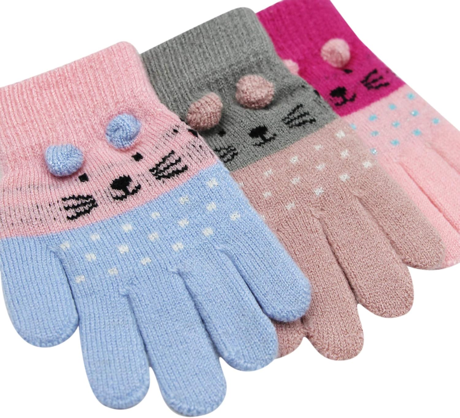 Cute Cat Winter Gloves for Kids