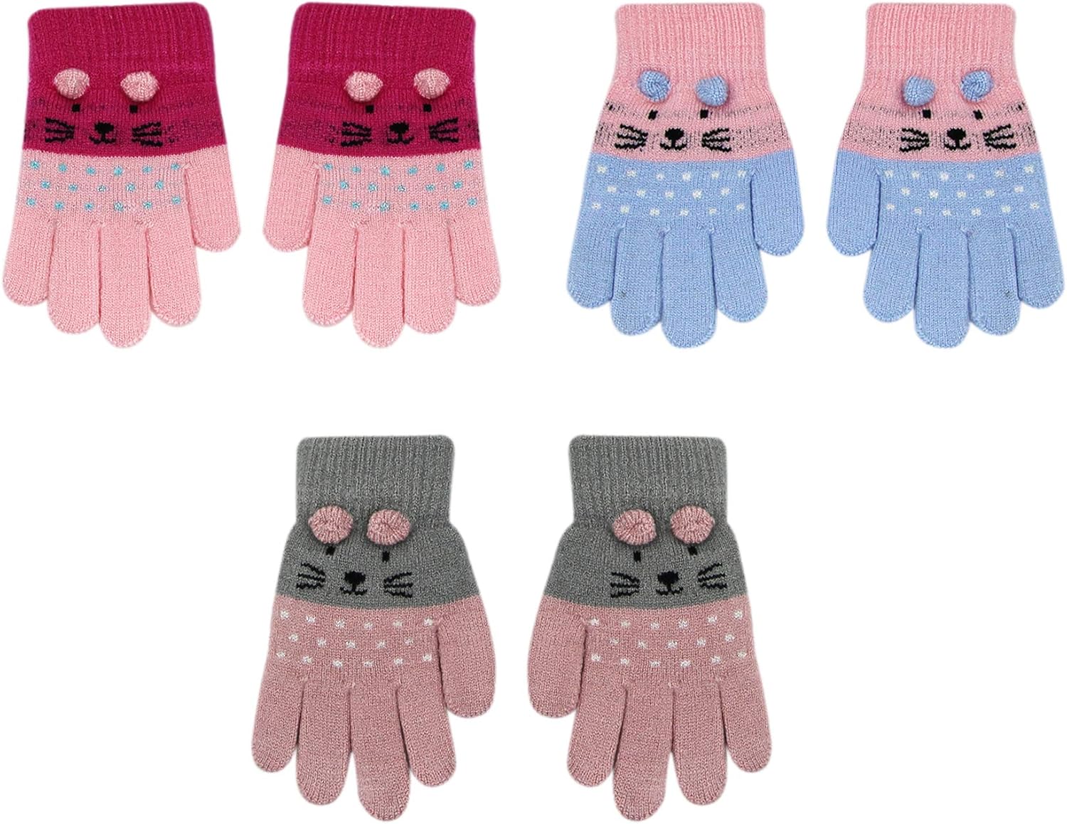 Cute Cat Winter Gloves for Kids