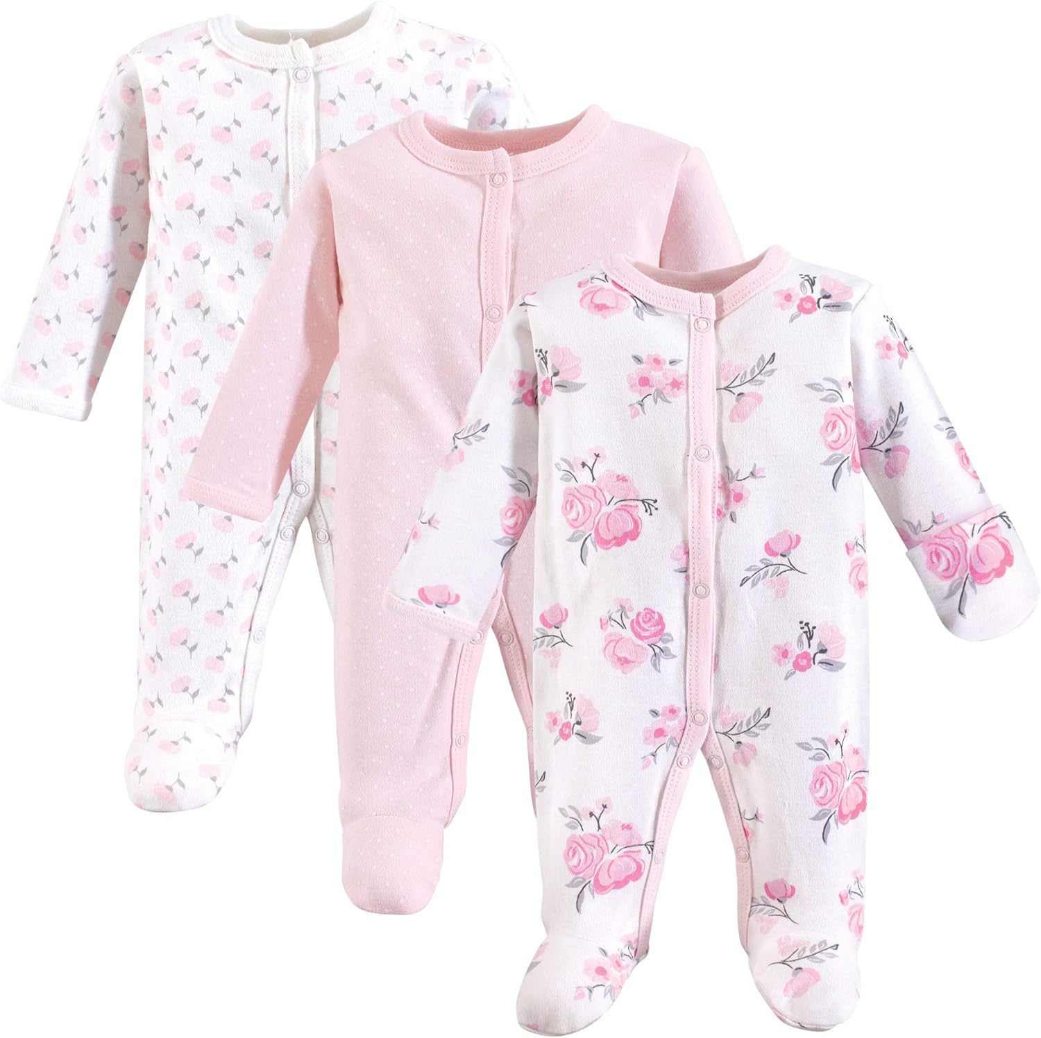 Hudson Baby Baby Girls Cotton Preemie Sleep and Play Set