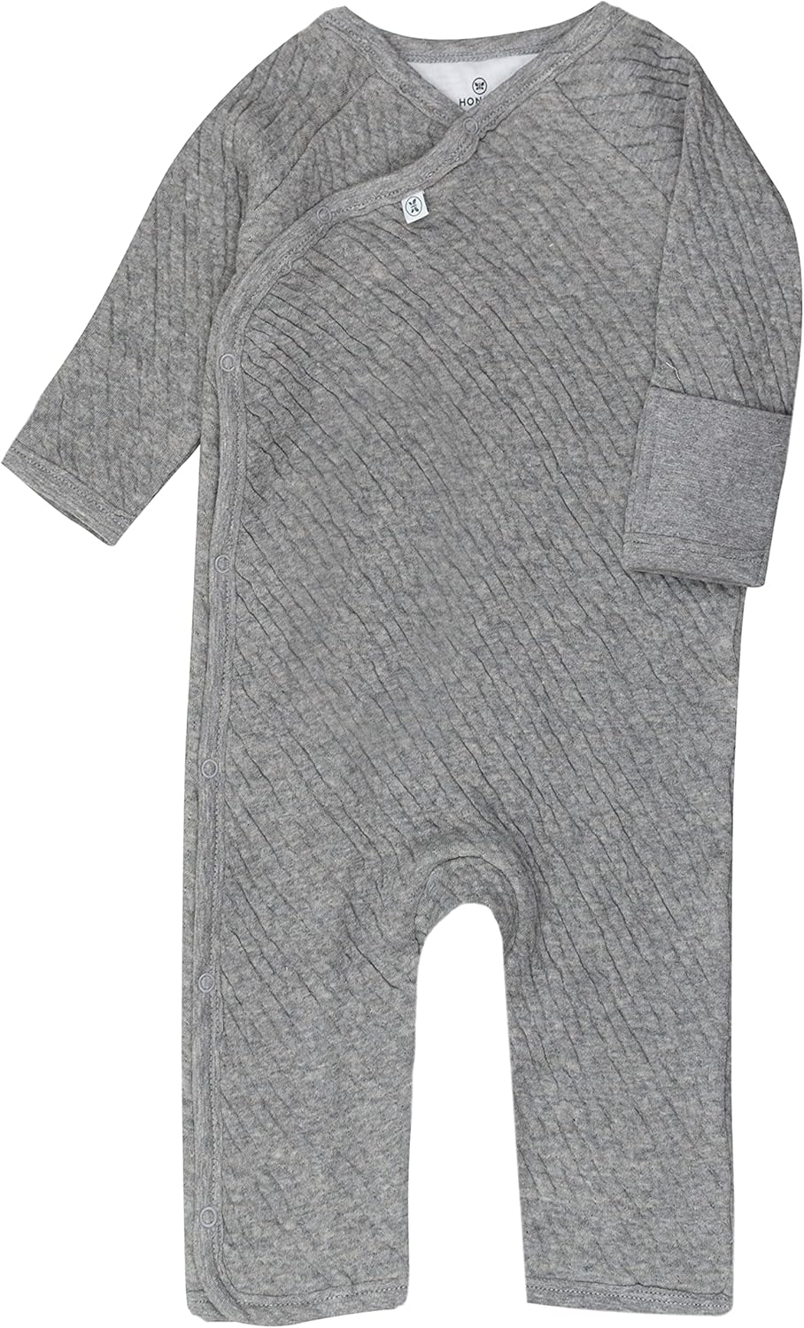 Organic Cotton Matelasse Kimono Coverall Gray Heather 6-9 Months