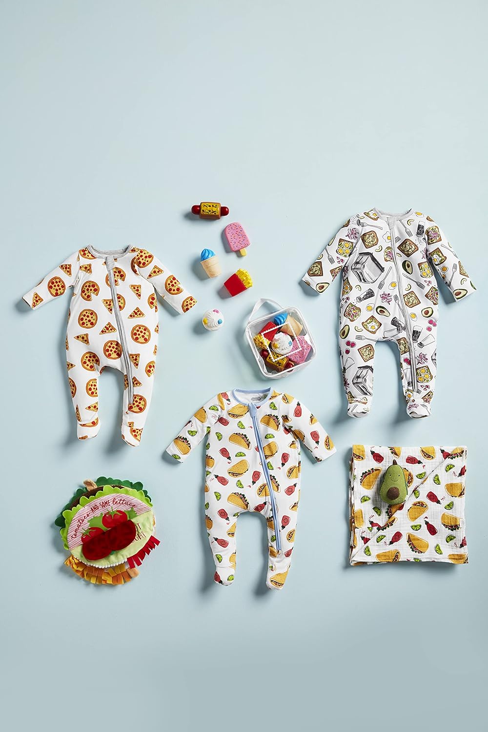 Mud Pie White Avocado Toast Baby Sleeper