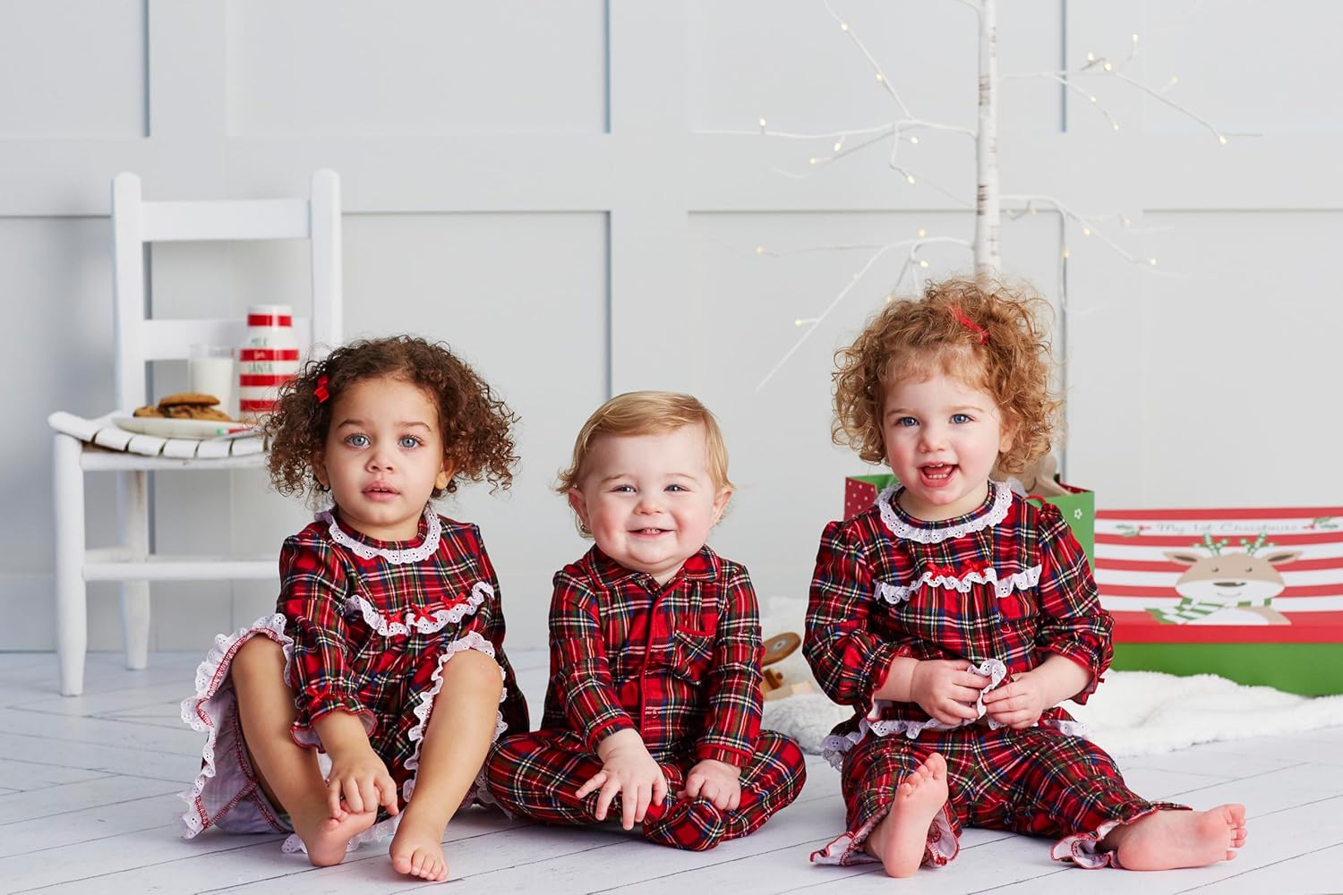 Little Me Christmas Plaid Pajamas for Baby Boys Girls 3M to 10Y
