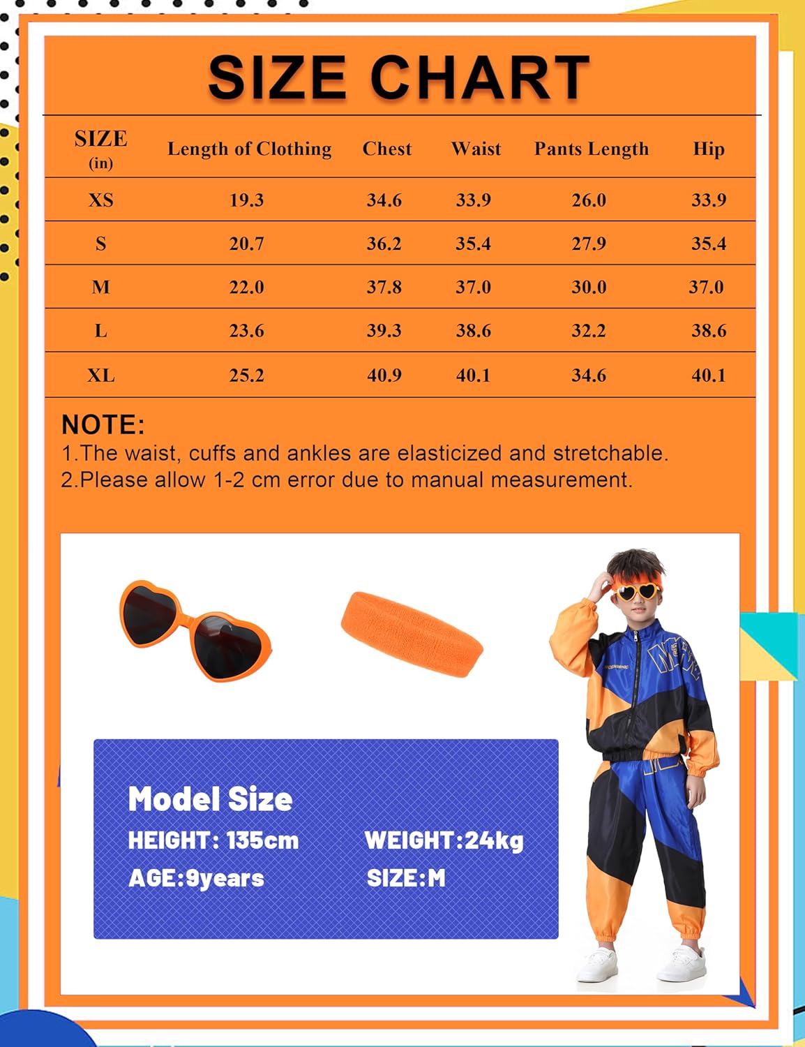 Retro 80s90s Hip Hop Outfit for Kids