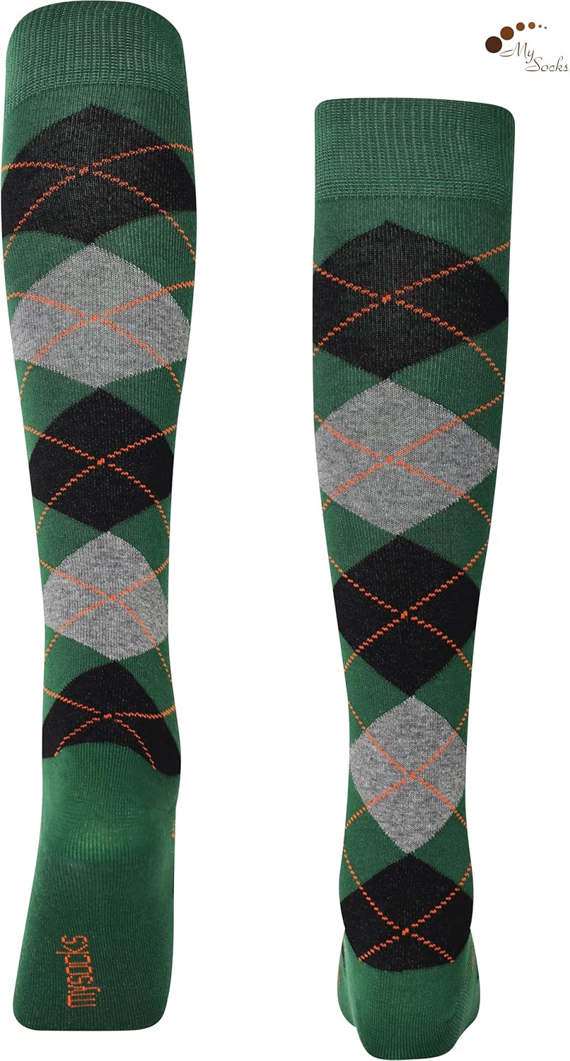 Mysocks Unisex Knee High Long Socks - Argyle