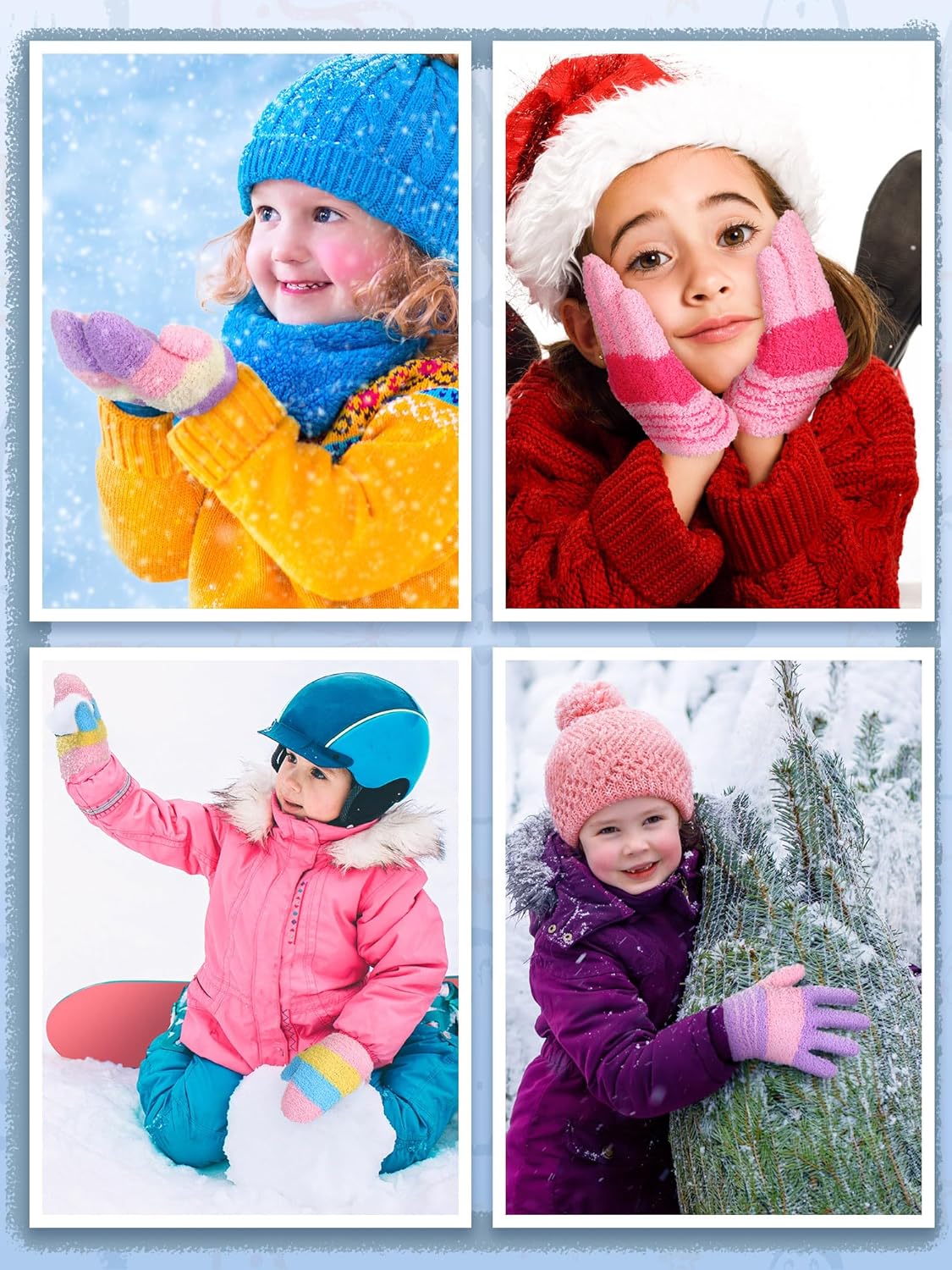 SATINIOR Toddler Winter Gloves 6 Pairs Soft and Warm