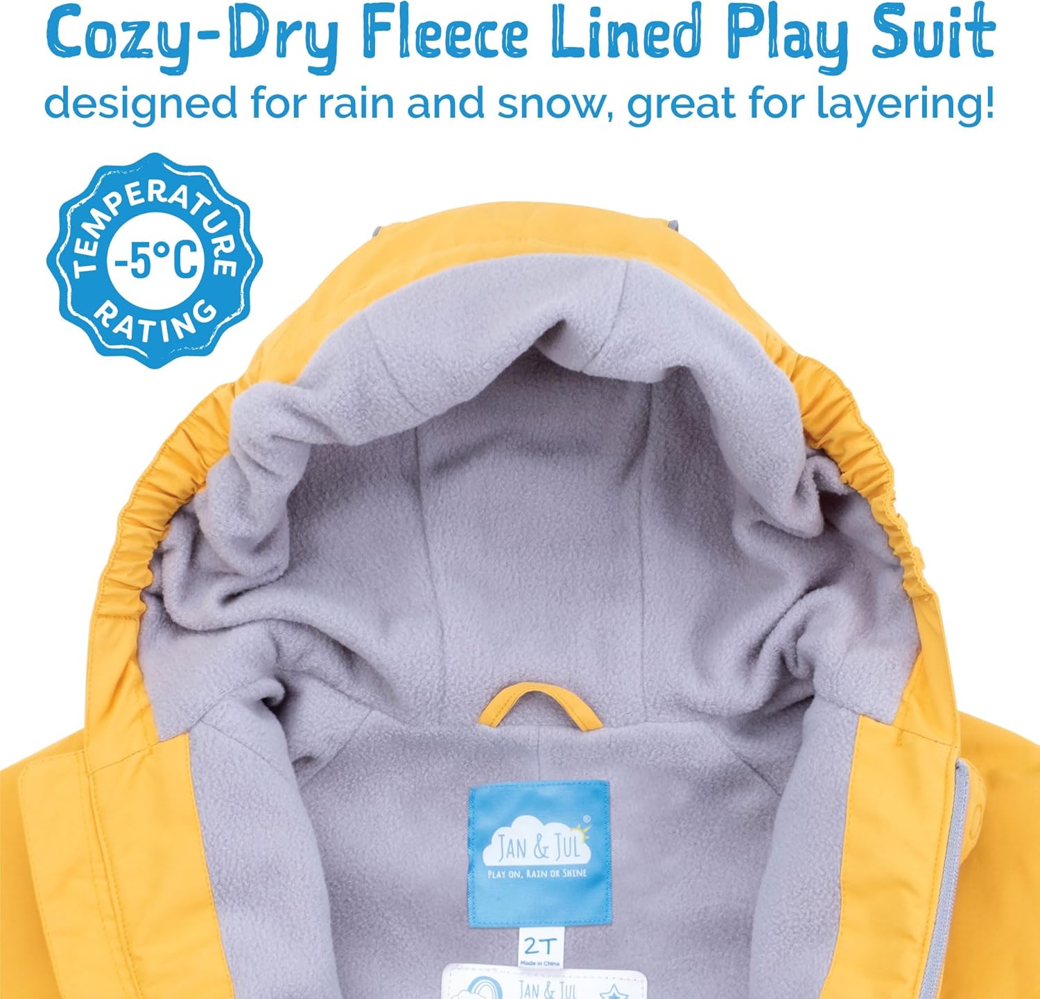 JAN JUL Waterproof Fleece Lined Snow Suit Coveralls for Toddlers and Kids