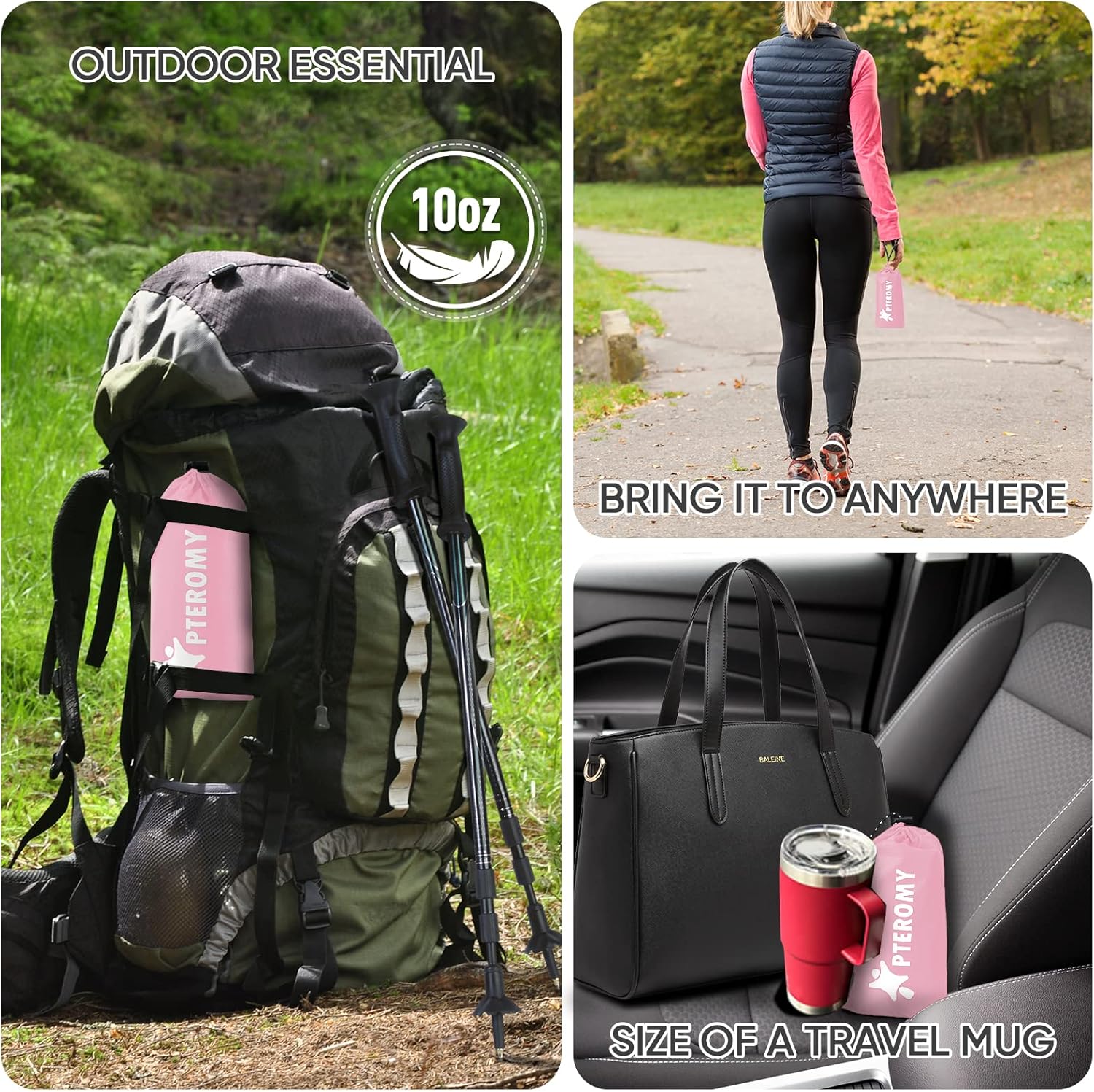 PTEROMY - Waterproof Lightweight Lofted Unisex Rain Poncho for Hiking