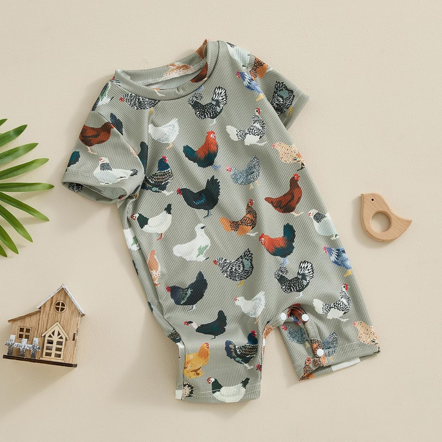 SAYOO Cow Print Baby Romper Western Farm Clothes for Toddler and Kids
