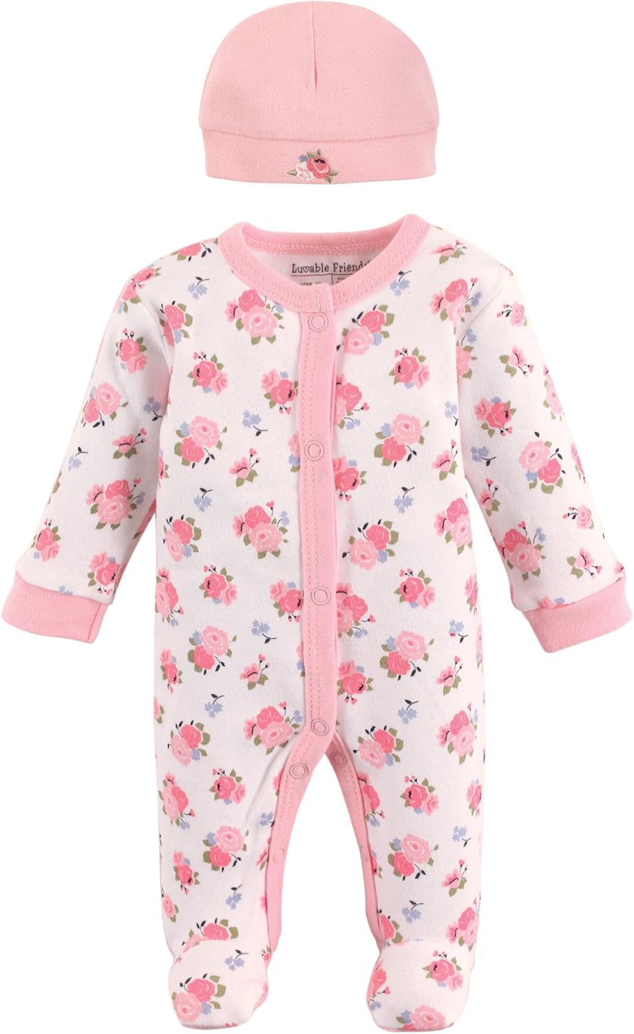Luvable Friends Baby Girls Cotton Preemie Sleep and Play Cap