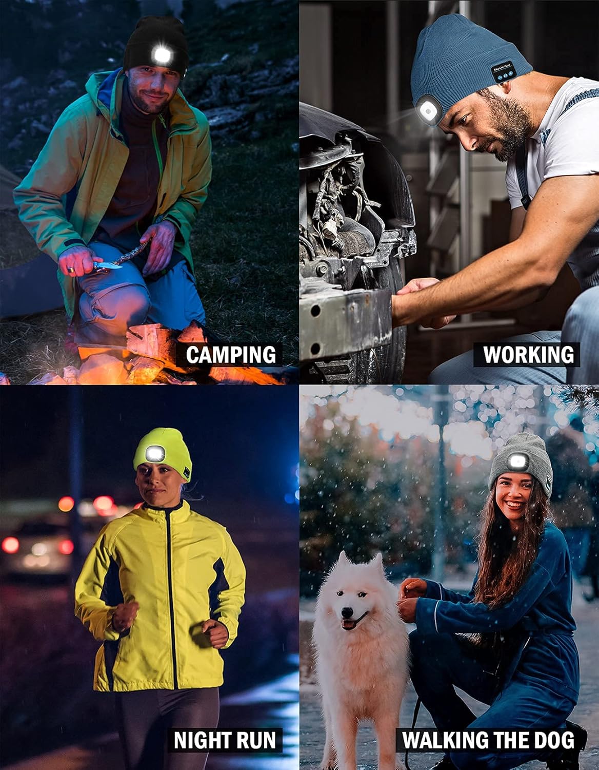 Wmcaps 3-in-1 Bluetooth Beanie with LED and Calls