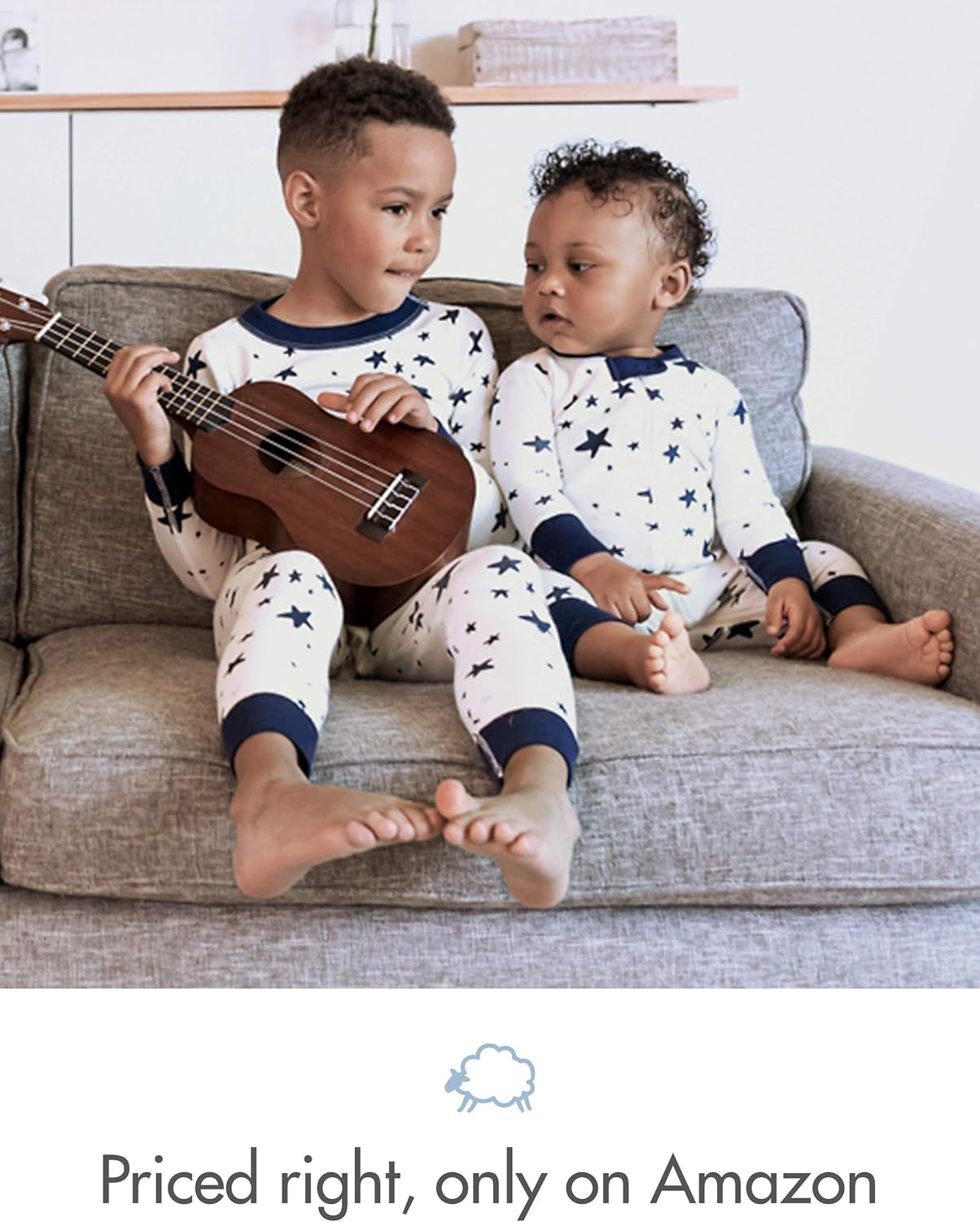 Moon and Back Unisex Babies Organic Cotton Footless Pajamas