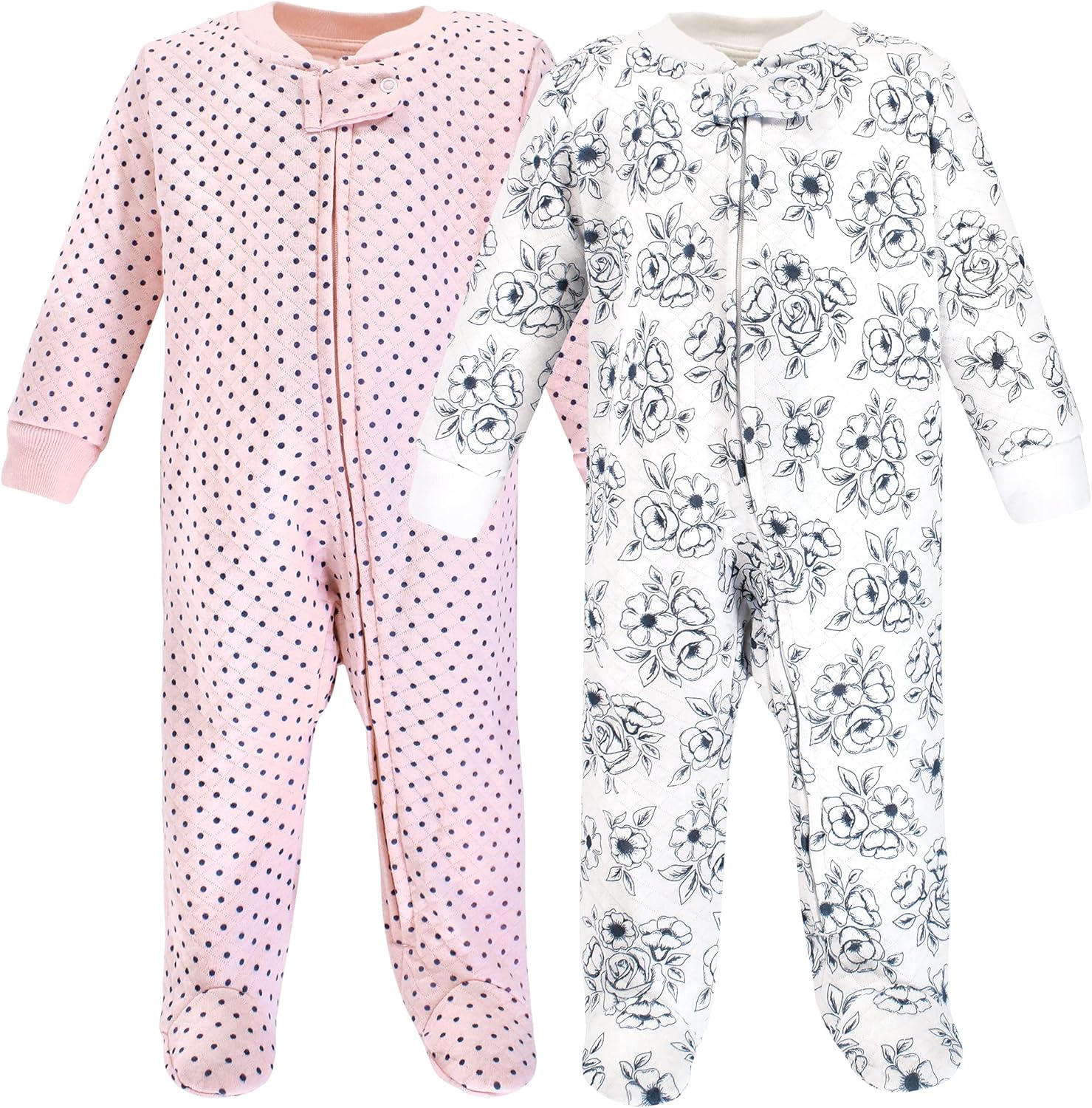 Hudson Baby Baby Girls Quilted Zipper Sleep Play