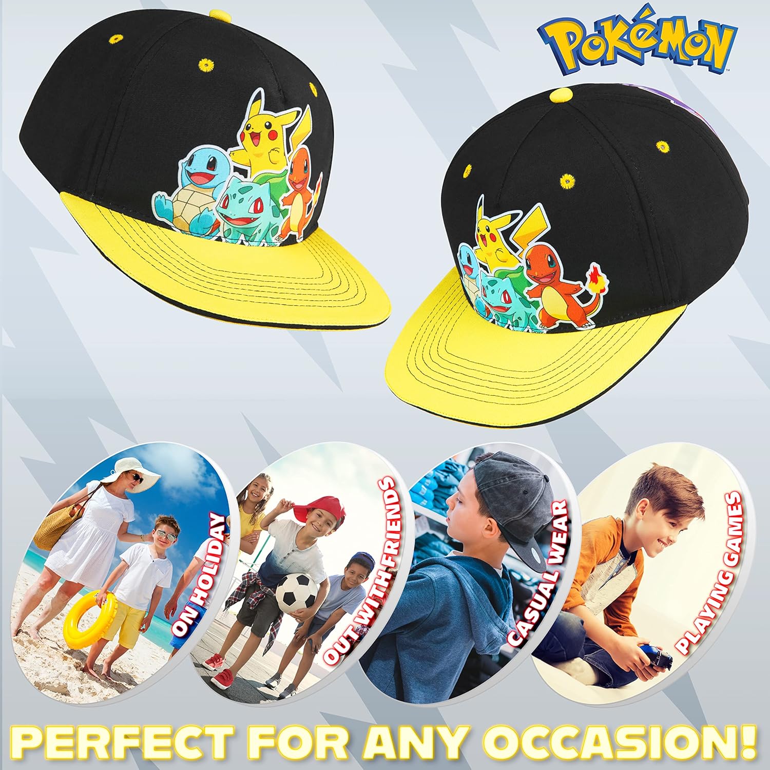 Pokemon Bucket Hat for Kids Adjustable
