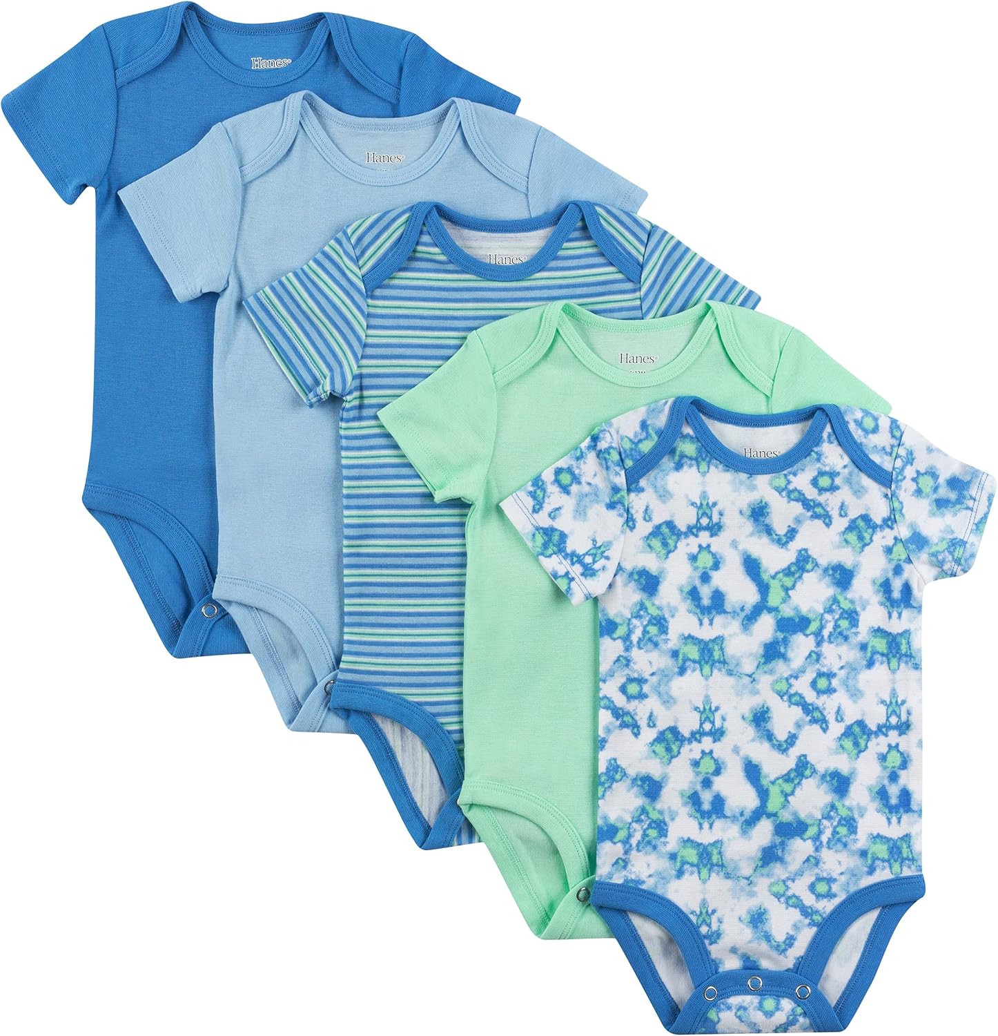 Hanes Baby and Toddler Ultimate Flexy Short Sleeve Bodysuit - 5 Pack