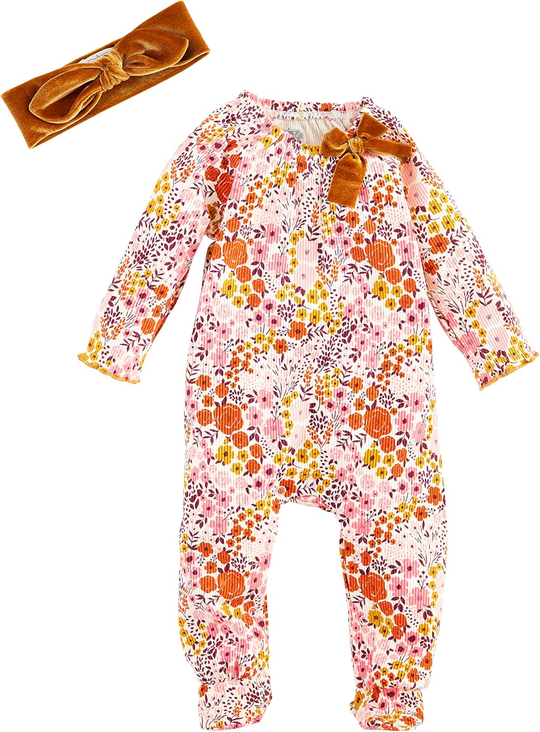 Mud Pies Cozy Baby Girl Sleeper Set