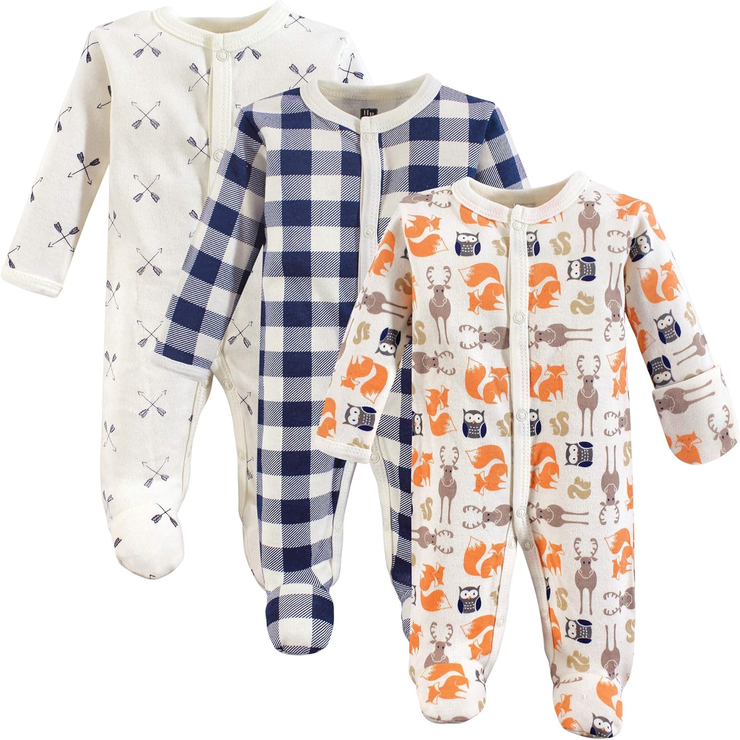 Hudson Baby Baby Girls Cotton Sleep and Play Set