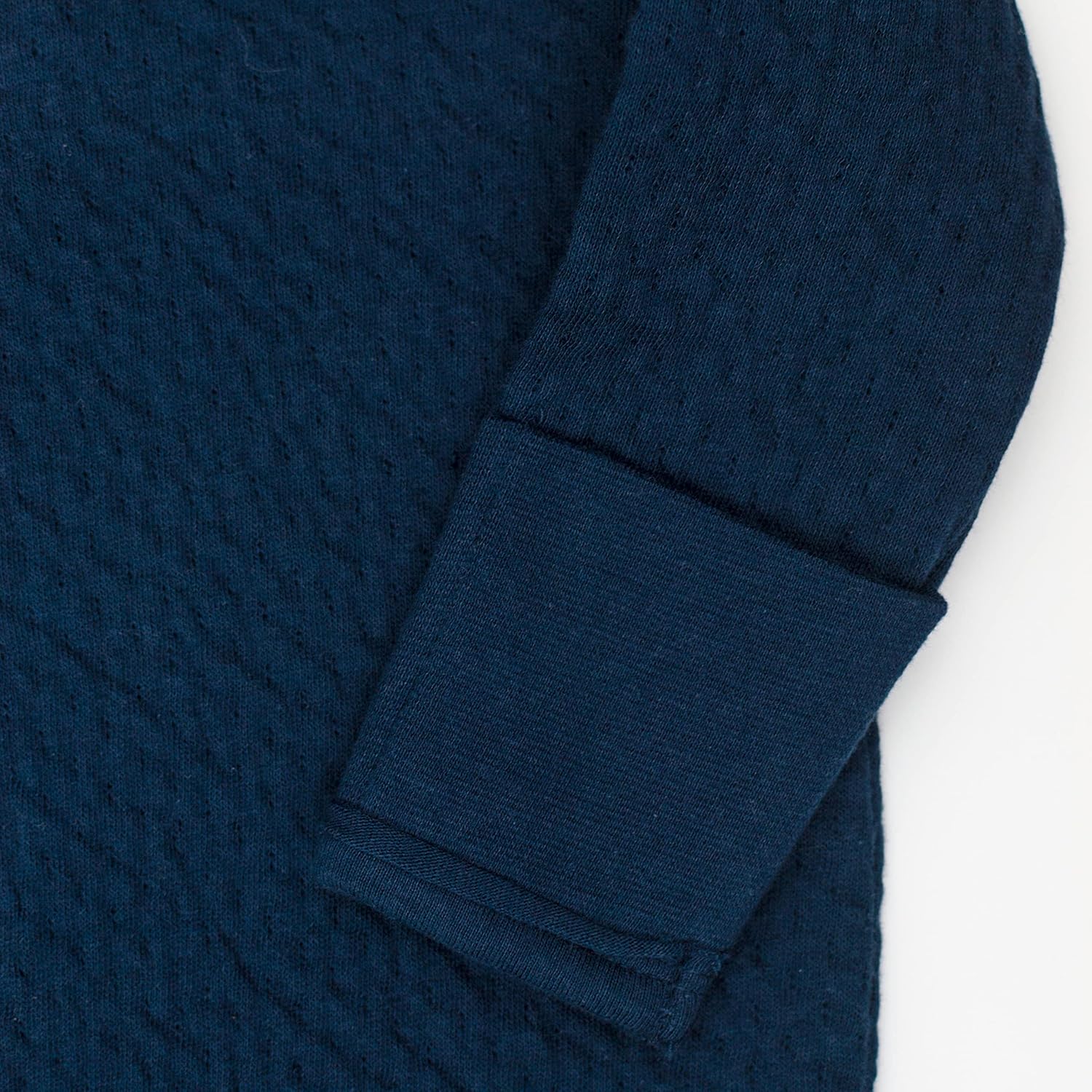HonestBaby Organic Cotton Matelasse Kimono Coverall Dark Navy 0-3_months