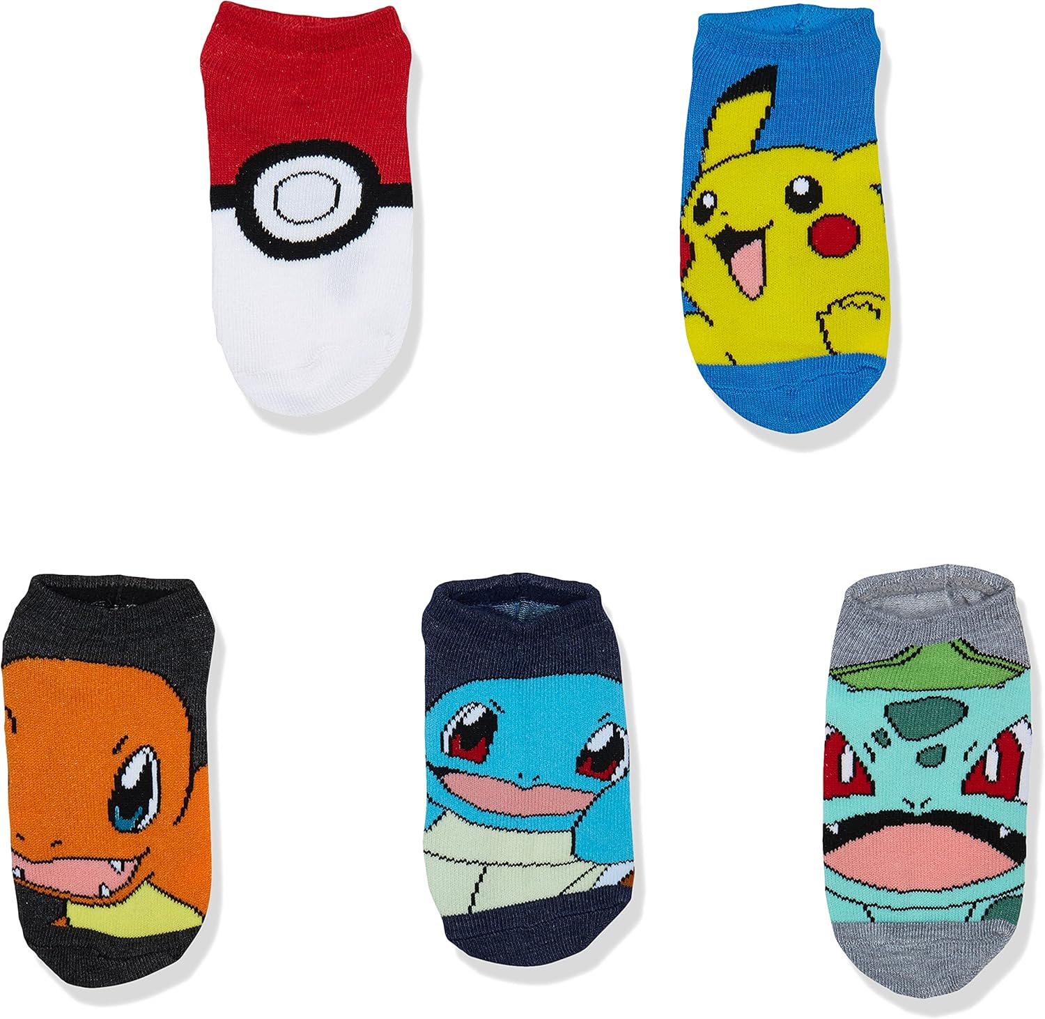 Pokemon Boys 5 Pack No Show Socks