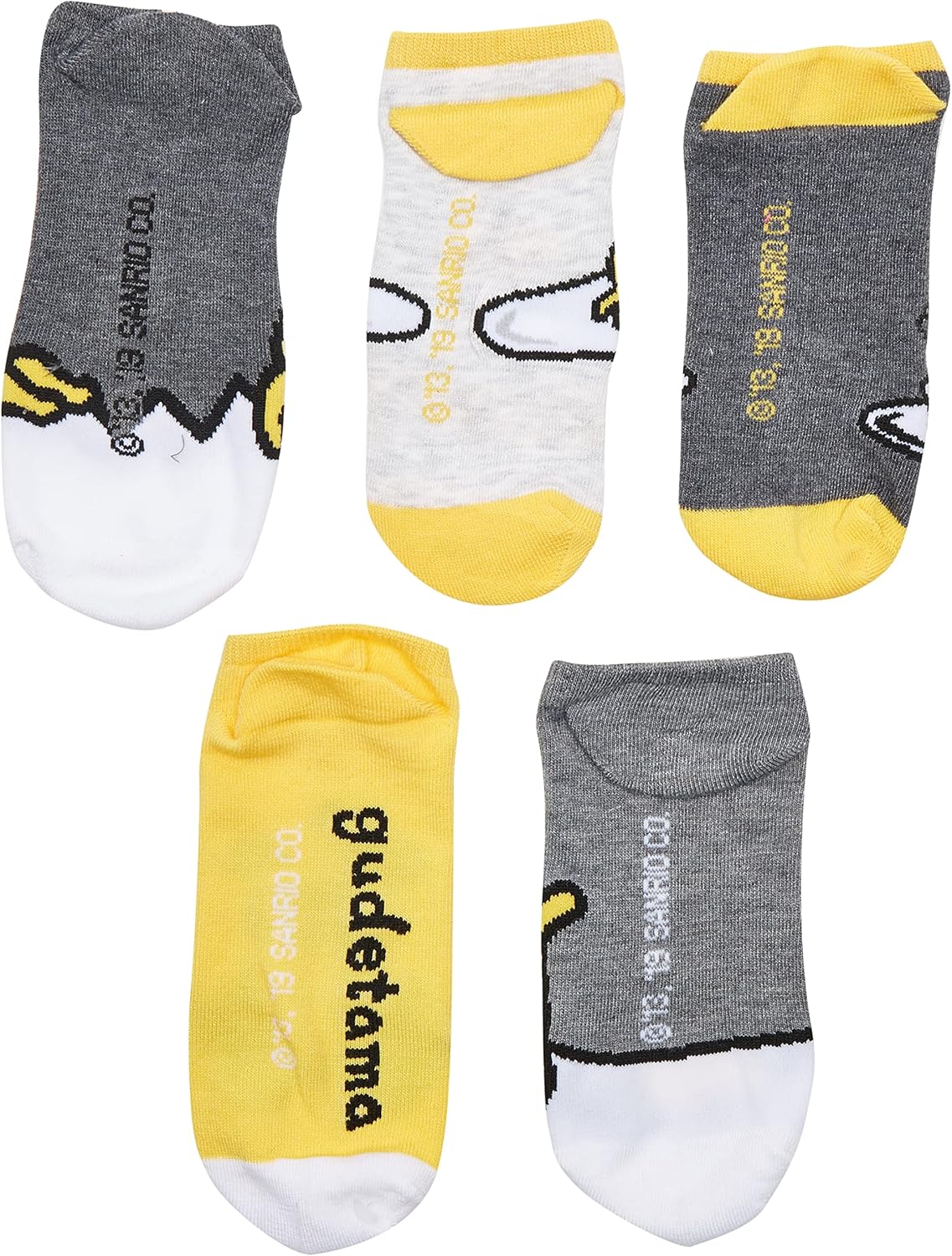 Gudetama Womens No-Show Socks 5-Pair Design With Characters Perfect Gift