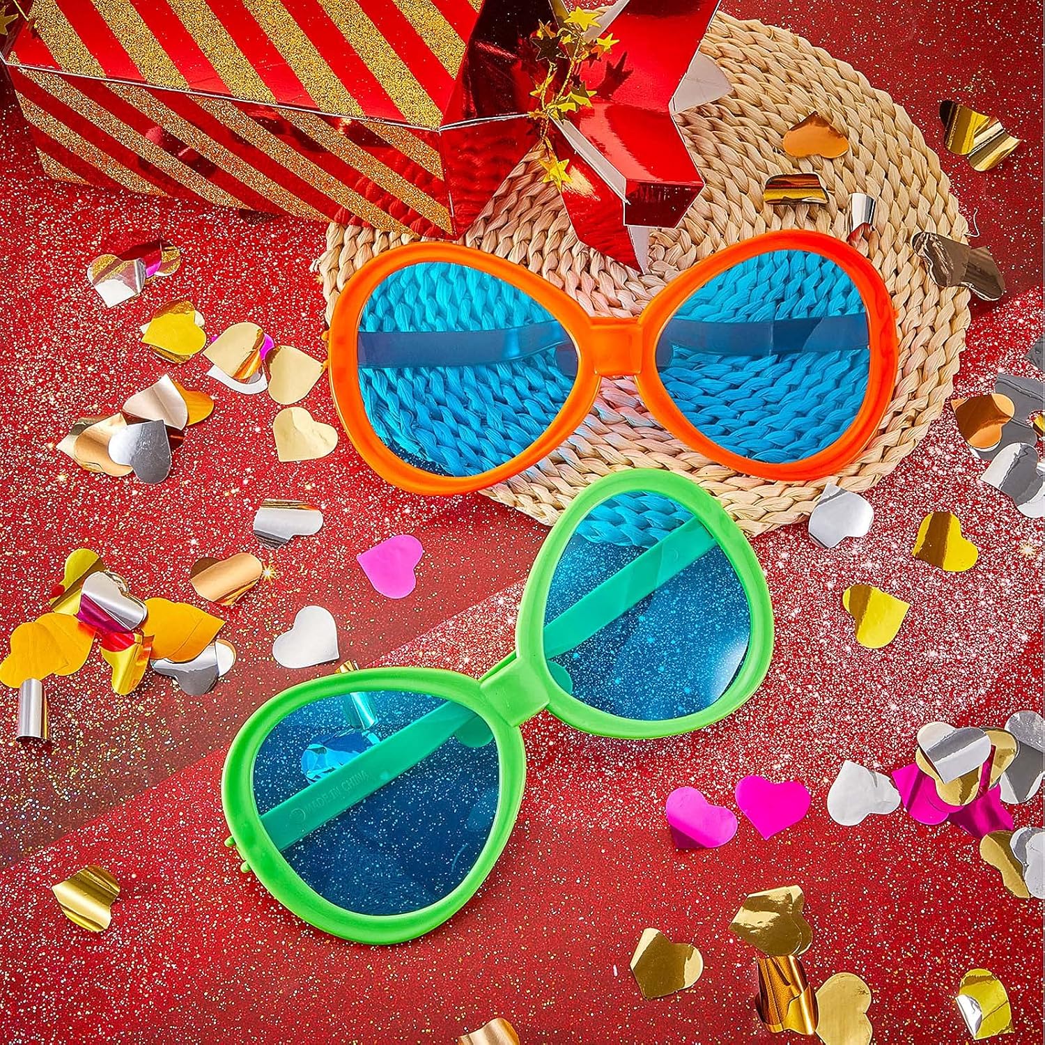 2 Pcs Jumbo Clumsy Sunglasses Funny Party Props for Adults