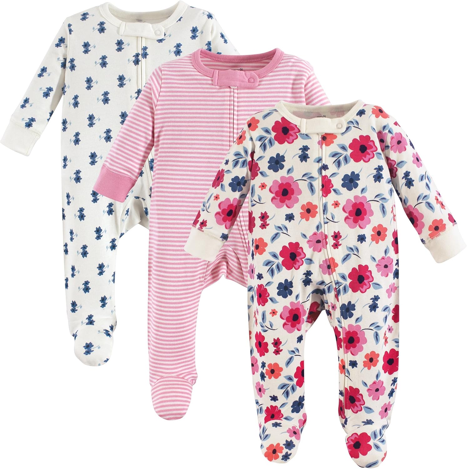 Touched by Nature Baby Girls Organic Cotton Sleep Play Set 3-Piece
