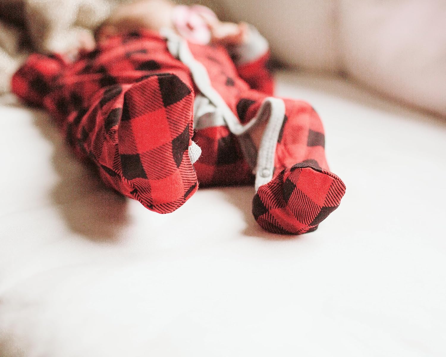Snugabye Infant Buffalo Plaid Footed Sleeper