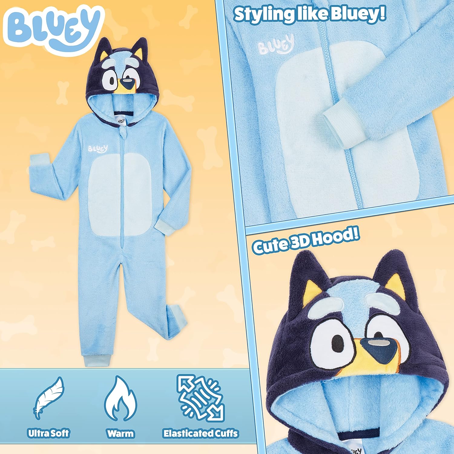 Bluey Fleece Romper Pajamas for Boys