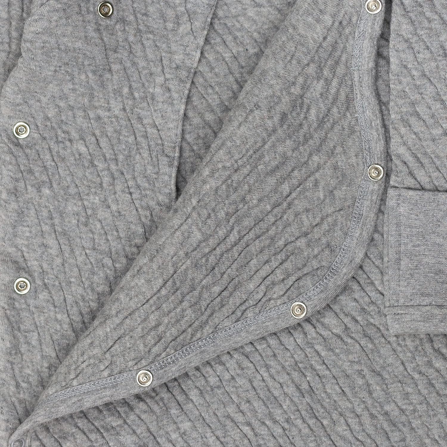 Organic Cotton Matelasse Kimono Coverall Gray Heather 6-9 Months