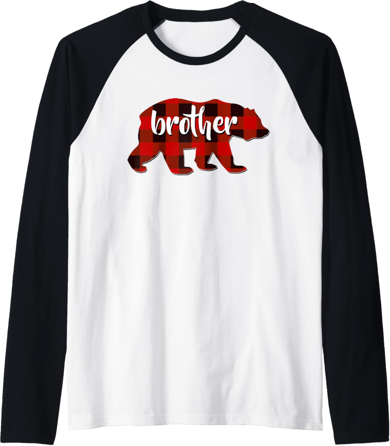 Red Plaid Brother Christmas Matching T-Shirt for Family