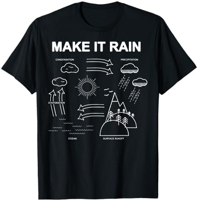 Make It Rain Cycle Process Sketch T-Shirt by Trendy Apparel